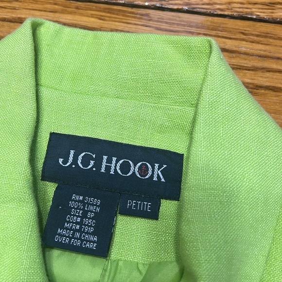 J G Hook green linen jacket, 8 petite - Picture 13 of 14